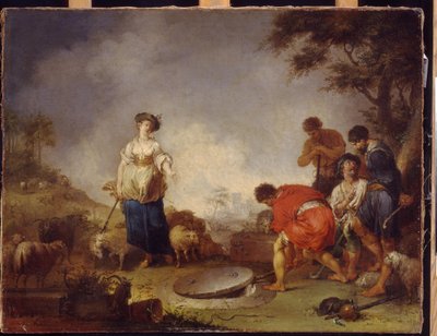 Giacobbe incontra Rachele al pozzo da Januarius Zick