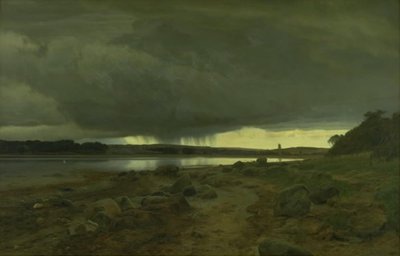 Paesaggio piovoso. Kalø Vig, Jutland da Janus La Cour