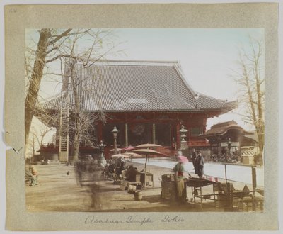 Tempio di Asakusa, Tokyo, Giappone (foto colorata a mano) da Japanese Photographer