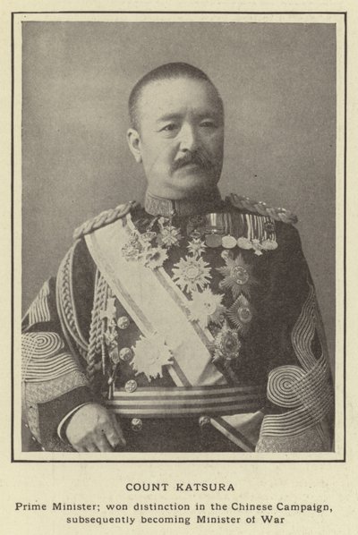 Conte Katsura, Primo Ministro; si è distinto nella Campagna Cinese, diventando successivamente Ministro della Guerra da Japanese Photographer