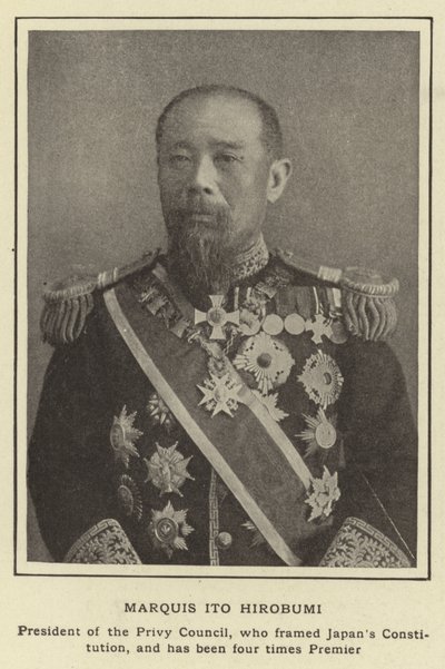 Marchese Ito Hirobumi, Presidente del Consiglio Privato, che ha redatto la Costituzione del Giappone, ed è stato quattro volte Premier da Japanese Photographer