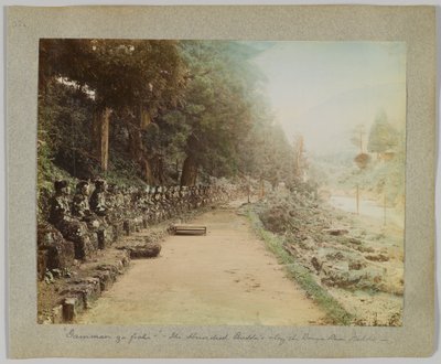 I cento Buddha lungo il fiume Daiya, Nikko, Giappone da Japanese Photographer