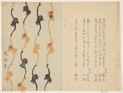 Scimmie, 1836 di Matsukawa Ryu_chin da Japanese School