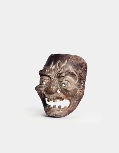 Una maschera Gigaku in legno da Japanese School