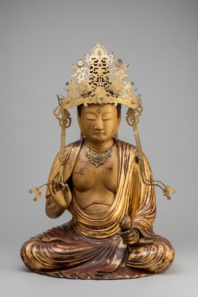 Bodhisattva Kannon con un fiore di loto da Japanese School