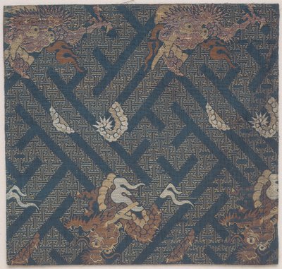 Arredi del tempio buddista, copertura per un sutra, frammento da Japanese School