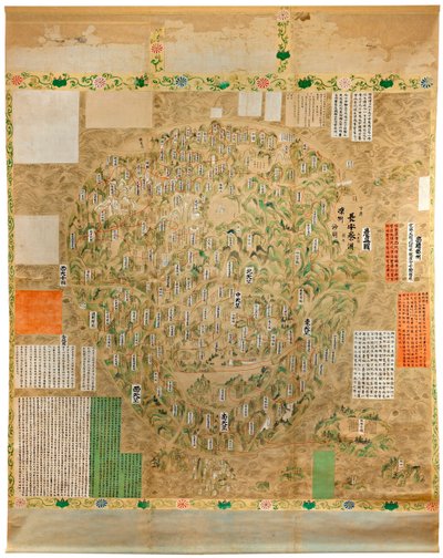 Mappa del mondo buddista da Japanese School