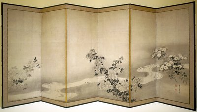 Crisantemi presso un ruscello da Japanese School