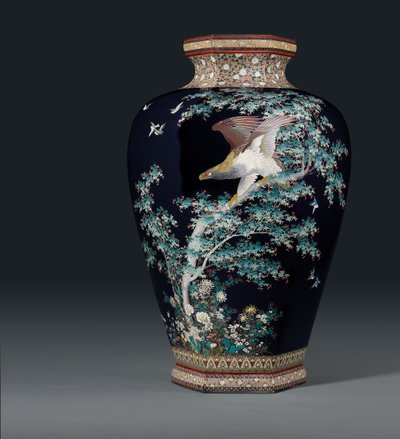 Vaso cloisonné, marchio della bottega Hayashi Chuzo, periodo Meiji, fine XIX secolo da Japanese School