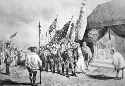 Il commodoro Perry in Giappone nel 1853 incontra i Commissari Imperiali a Yokohama da Japanese School