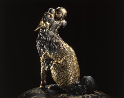 Dettaglio del finale di un bruciatore di incenso, a forma di Kylin, periodo Meiji, fine XIX secolo (dettaglio) da Japanese School