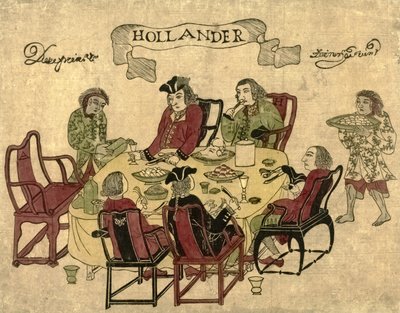 Dipendenti della VOC olandese serviti da servitori giavanesi a Deshima, 1790-1810 da Japanese School