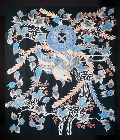 Coperta Futonji con motivi di fenice, paulonia e narcisi da Japanese School
