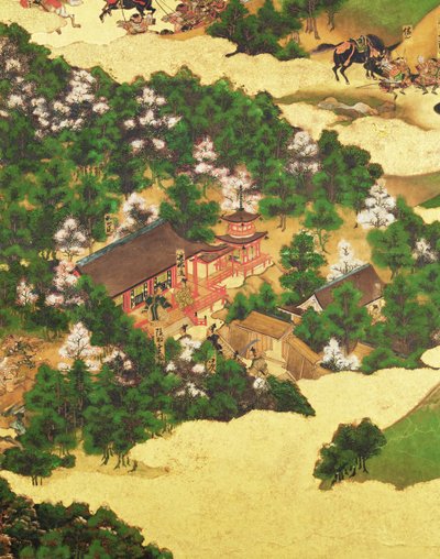 Rivolta di Heiji del 1159, Periodo Momoyama (1568-1615) (inchiostro su carta) da Japanese School