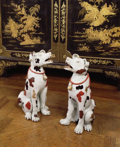 Coppia di cani seduti Imari da Japanese School