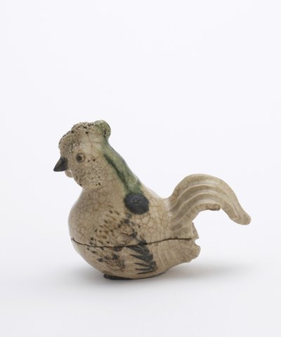 Scatola per incenso a forma di gallo seduto, in stile Oribe, prefettura di Aichi, periodo Edo da Japanese School