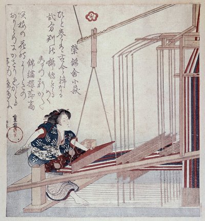 Telaio giapponese, stampa della fine del XIX secolo da Japanese School