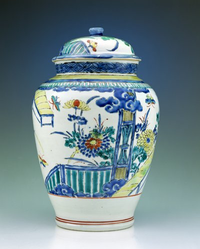 Vaso e coperchio decorati con smalti Kakiemon, c.1680 da Japanese School