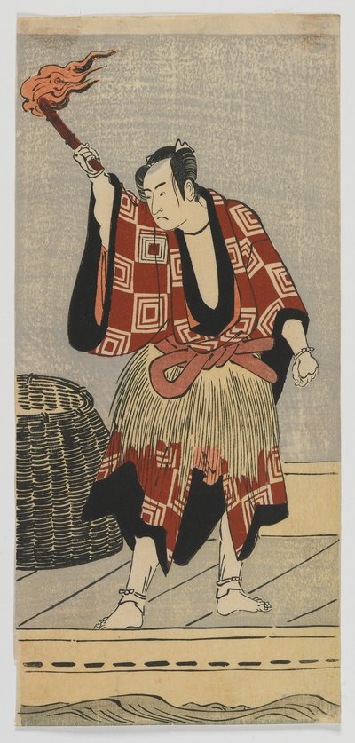 Attore kabuki Ichikawa Monnosuke II come pescatore, periodo Edo, fine 1780-inizio 1790 da Japanese School