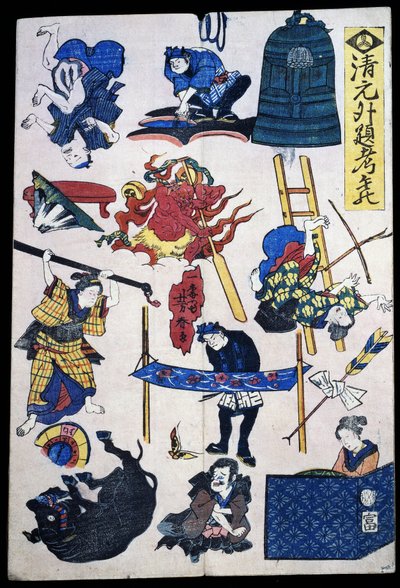 Scene e oggetti del teatro Kabuki da Japanese School