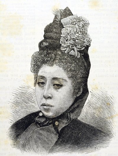 Era Meiji. Principessa Komatsu del Giappone. Illustrazione del 1887 da Japanese School
