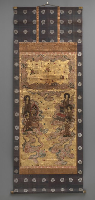 Dipinto murale: Discesa di venticinque bodhisattva (attendenti della triade di Amitabha), XVIII secolo da Japanese School