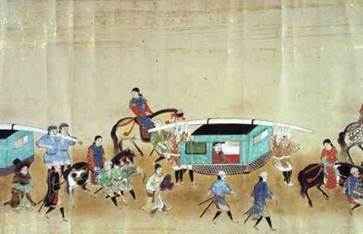 Parte della sesta ambasciata coreana in Giappone al tempo della successione di Tokugawa Ietsuna nel 1651, possibilmente di Kano Masunobu (1625-94) 1655-57 da Japanese School