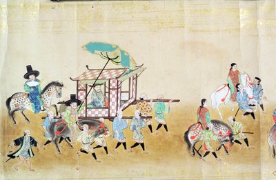 Parte della Sesta Ambasciata Coreana in Giappone al tempo della successione di Tokugawa Ietsuna nel 1651, possibilmente di Kano Masunobu (1625-94) 1655-57 da Japanese School