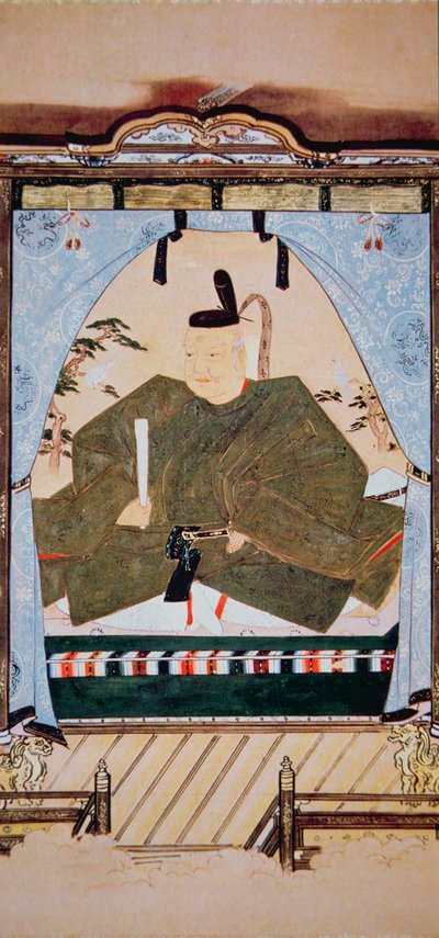 Ritratto dello Shogun Tokugawa Ieyasu in abito di corte da Japanese School