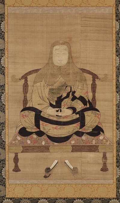 Ritratto di Tendai Daishi, periodo Nanbokucho da Japanese School