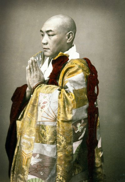 Ritratto di un sacerdote shintoista da Japanese School