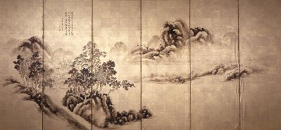 Recto: Paesaggio dopo Mi Fei, c.1810 da Japanese School