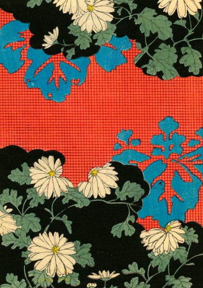 Disegno Rosso e Nero con Margherite da Japanese School