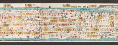 Sezione di una mappa delle strade in Giappone. Dai Nihon koku junro meiki daisei. ["Una mappa chiara e dettagliata delle strade principali del Giappone"] 1850 da Japanese School