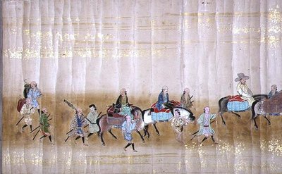 Sesta ambasciata coreana in Giappone nel Meireki 1 al momento della successione di Tokugawa Ietsuna nel 1651, probabilmente di Kano Masunobu (dettaglio) da Japanese School