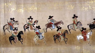 Sesta ambasciata coreana in Giappone nel Meireki 1 al momento della successione di Tokugawa Ietsuna nel 1651, probabilmente di Kano Masunobu da Japanese School