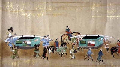 Sesta ambasciata coreana in Giappone nel Meireki 1 al momento della successione di Tokugawa Ietsuna nel 1651 (dettaglio) da Japanese School