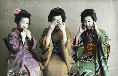 Non parlare del male, non vedere il male, non sentire il male, c.1880 da Japanese School