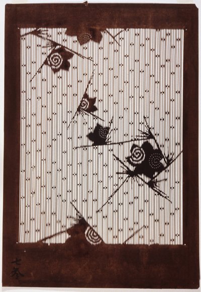 Stencil: Ibisco e passero da Japanese School