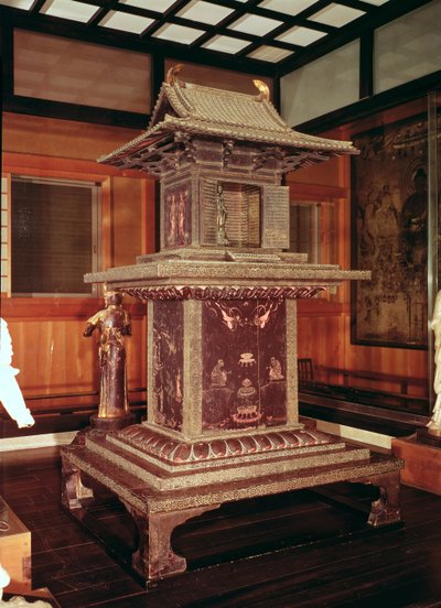 Santuario Tamamushi dal Tempio Horyu Ji, che raffigura la storia del Buddha in una precedente incarnazione, c.650 da Japanese School
