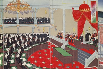 Il Parlamento a Tokyo, fine XIX secolo da Japanese School