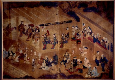 Teatro Kabuki: attori sul palco; stampa giapponese del XVIII secolo Parigi, Museo Guimet, Museo Nazionale delle Arti Asiatiche da Japanese School