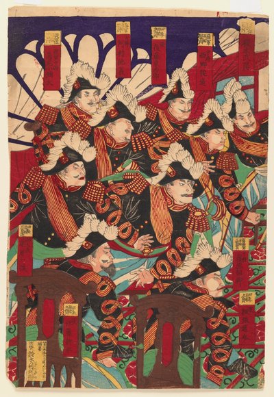 Tre fogli di un trittico, 1868-1912 da Japanese School