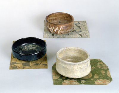 Tre chawans usati per cerimonie del tè, c.1800 da Japanese School