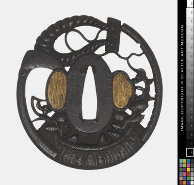 Tsuba: Fiori, Falce, Corda, inizio XVIII secolo da Japanese School