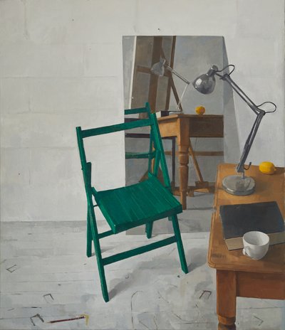 Studio Interior, 2016 (olio su tela) da Jason Line