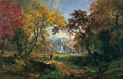 Coppia su un ponte da Jasper Francis Cropsey