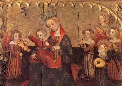 Scomparto di un altare con la Vergine e il Bambino e angeli musicisti, inizio XV secolo da Jaume Cabrera