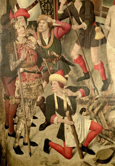 Il martirio di San Vincenzo, dettaglio di Daciano e dei carnefici da Jaume Huguet