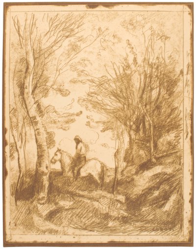 Cavaliere nel bosco, grande tavola (Le Grand Cavalier sous Bois) da Jean-Baptiste-Camille Corot